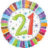 21st Birthday Radiant Mylar Balloon